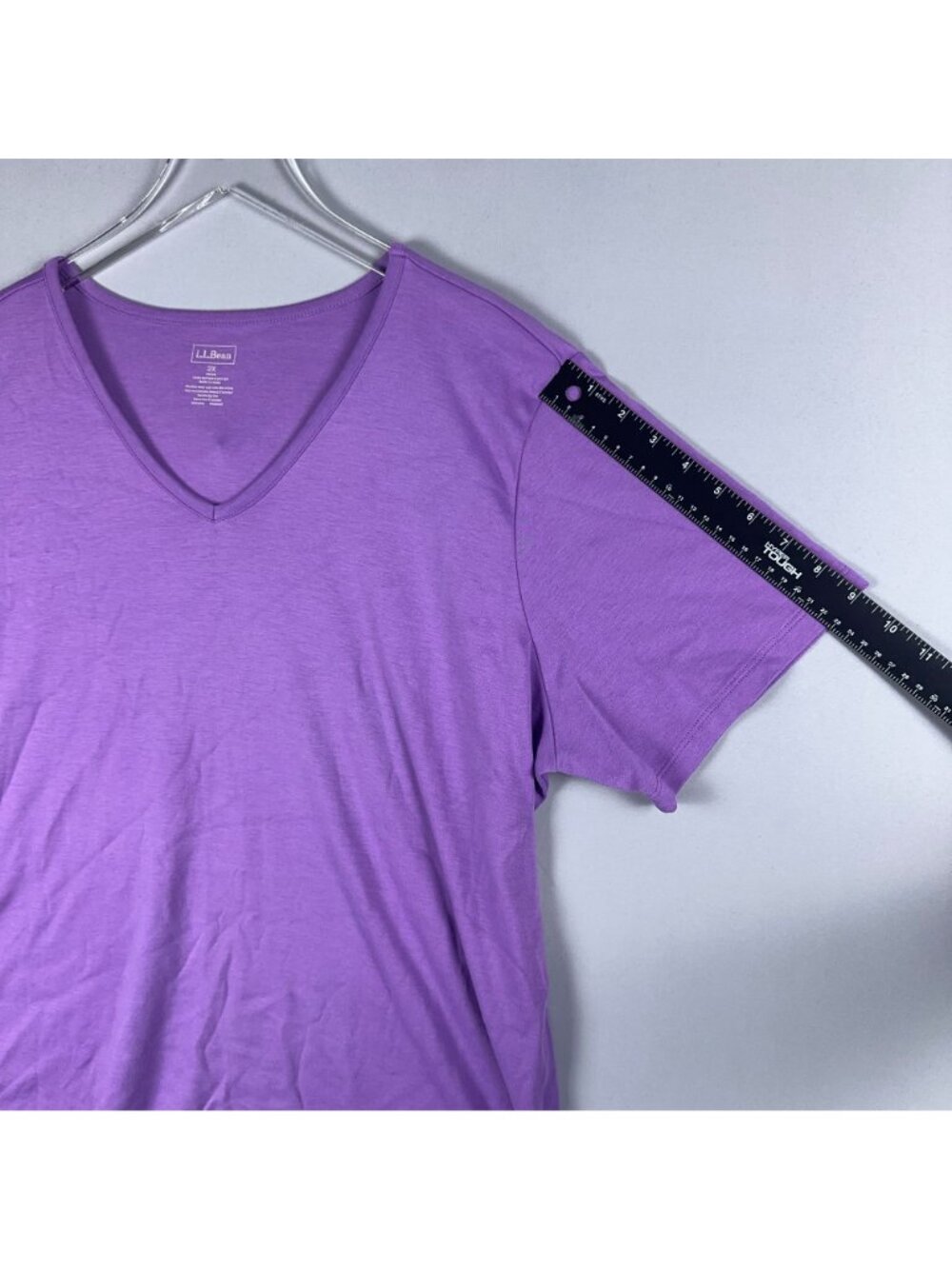 L.L. Bean T-Shirt Size 2X Purple V-Neck 100% Supima Cotton Short Sleeves - Picture 10 of 12